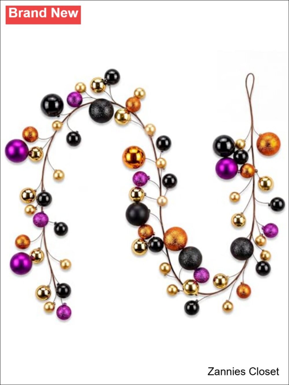 👻 6 ft Halloween Ball Garland Plastic Mantel Decor Hanging Ornament Indoor